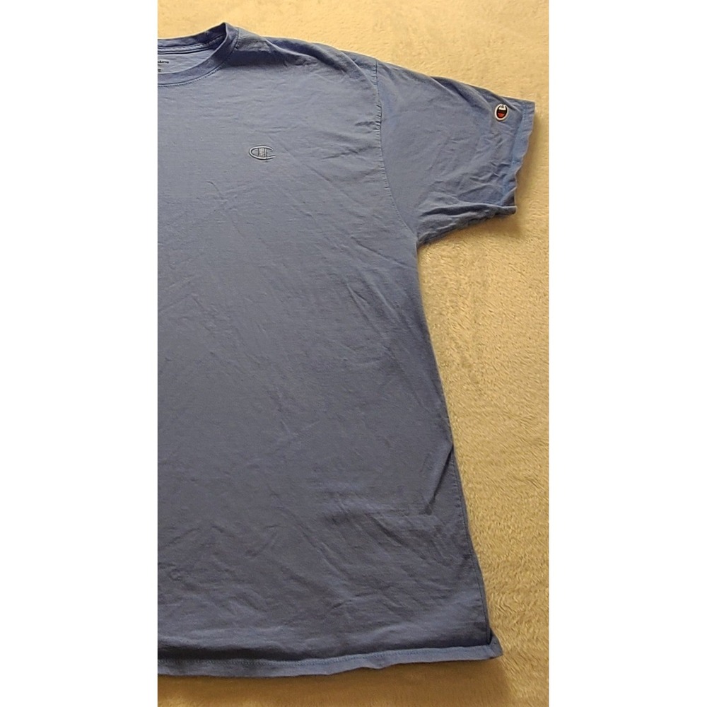 Champion Men's 2XL Short Sleeve TShirt Light Blue Crew Neck Embroidered Logo Tee - Picture 11 of 14